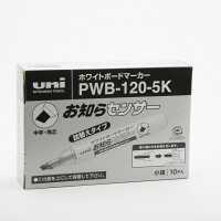 三菱鉛筆（uni） ホワイトボードマーカー お知らセンサー 中字角芯 黒 PWB1205K 10本