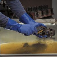 【耐油手袋】 ショーワグローブ 塩化ビニール手袋 耐油ロングビニローブ（裏布付） No.660 ブルー L 1双