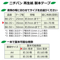 ニチバン 製本テープ（再生紙） ロールタイプ 幅35mm×10m 空 BK-3516