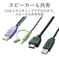 エレコム HDMI対応パソコン切替器　切替用手元スイッチ付/HDMI接続対応　KVM-HDHDU2（直送品）