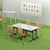 アール・エフ・ヤマカワ プライウッドキャスターチェア オレンジ 1脚  幅445mm キャスター付き スタッキング