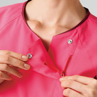 フォーク ジップアップスクラブ ライム×モスグリーンM 7014SC-6-M 1枚　スクラブ（直送品）