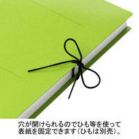 アスクル　背幅伸縮ファイル（PPラミネート表紙）　A4タテ　グリーン  オリジナル