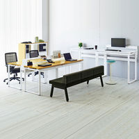 Ceha プレノデスクシステム フリーアドレスデスク 3連 引出し付き ホワイト天板/ホワイト脚 幅3000×奥行600×高さ720mm 1台 (12梱包)