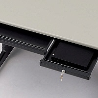 【組立設置込】プラス 組立式スチールOAデスクシステム 平机 引出し鍵付き ダークエルグレー 幅1000×奥行700×高さ700mm 1台（取寄品）