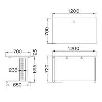 DESIGNA (デザイナ) デザイナライン 平机 ビーチ ストレート天板 幅1200×奥行700×高さ720mm 1台 (2梱包)（取寄品）