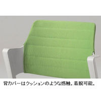 オカムラ VILLAGE VCC1ミーティングチェア グリーン（背カバー付） 1箱（2脚入） スタッキング キャスター付き 幅560mm 座面高440mm