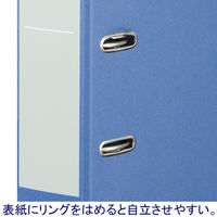アスクル　リングファイル　A4タテ　2穴　レバー式アーチファイル　背幅66mm　ブルー　青　10冊　シブイロ  オリジナル