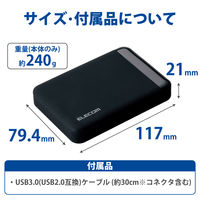 HDD 外付け 1TB ハードウェア暗号化 パスワード保護 USB3.0 ELP-EEN010UBK エレコム 1個（直送品）
