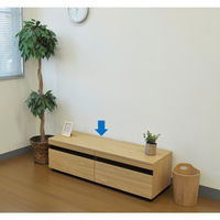 エイ・アイ・エス ブラックガラスAVボード120 ナチュラル 幅1200×奥行395×高さ360mm AV-BKG120 NA 1台（直送品）