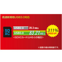 サンワサプライ USB3.0 SDカードリーダー ADR-3SDUBK 1個（直送品）