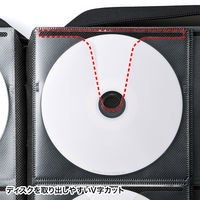 サンワサプライ DVD・CDセミハードケース(96枚収納・ブラック) FCD-WL96BK 1個