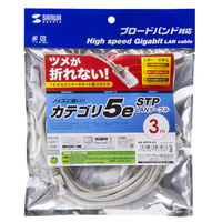 サンワサプライ ツメ折れ防止カテゴリ5eSTP LANケーブル KB-STPTS-03 1個