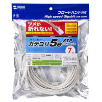 サンワサプライ ツメ折れ防止カテゴリ5eSTP LANケーブル 7m ライトグレー KB-STPTS-07 1個