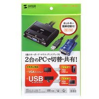 サンワサプライ パソコン自動切替器(2:1) SW-KVM2UUN 1個（直送品）