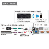 サンワサプライ USB・PS/2コンソール両対応パソコン自動切替器(4:1) SW-KVM4HVCN 1個