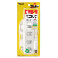 延長コード 電源タップ 5m 2P（ピン） 4個口 ホワイト TAP-TSH45SWN サンワサプライ 1個