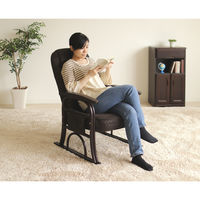 【軒先渡し】ヤマソロ 漣さざなみ ラタン高座椅子 座面高さ調整可能 4段階リクライニング ポケット付 ブラウン 83-932 1脚（直送品）