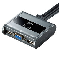 サンワサプライ パソコン切替器(エミュレーション非搭載・手元スイッチ付き) SW-KVM2UUSN 1個
