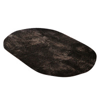 イケヒコ ラグ だ円 無地 シャギー調 『ラルジュ』 ブラウン 約80×185cm 楕円3958879 1枚（直送品）