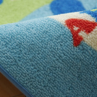 イケヒコ デスクカーペット 男の子 世界地図柄 『ワールド』 ブルー 110×133cm 1380000001732 1枚（直送品）