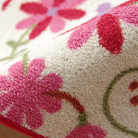 イケヒコ デスクカーペット 女の子 花柄 『パミュ ツー』 レッド 133×170cm 4719839 1枚（直送品）