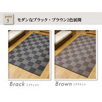 イケヒコ 洗える PPカーペット 『ウィード』 ブラウン 江戸間6畳（約2610×3520mm） 1枚　水洗いラグ カーペット