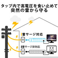 延長コード 電源タップ 3m 6個口 個別スイッチ 雷ガード ほこりシャッター ウォールナット ECT-1330W エレコム 1個
