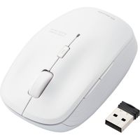 ワイヤレスマウス 無線 2.4GHz 5ボタン ブルーLED 抗菌 ホワイト M-BL21DBKWH エレコム 1個