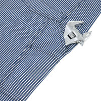 コーコス信岡 ライトストレッチヒッコリー 半袖ツナギ ショート丈 M ネイビー D-7104 1着（直送品）