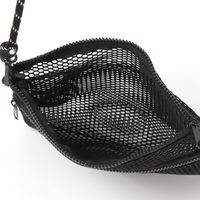 【LAKOLE/ラコレ】 メッシュダブルポケットショルダーバッグ ブラック