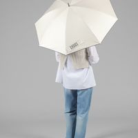 幾何学模様刺しゅうミニ日傘 ホワイト studio CLIP