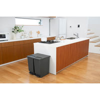 新輝合成 SWISH スウィッシュ 小窓付きスリムペダル チャコールブラック 45L ゴミ箱 1個