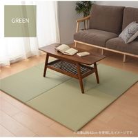 萩原 水拭きできる すき間ができにくい い草風 小型置き畳 幅650×奥行650×高さ15mm グリーン 159055211 1枚（直送品）