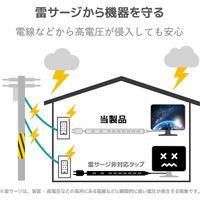 延長コード 電源タップ 5m 2ピン 10個口 固定&吊下可能 雷ガード ほこり防止 白 ECT-0105WH エレコム 1個（直送品）