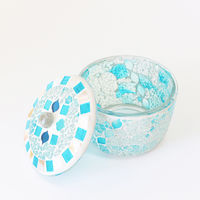 トモ・コーポレーション 小物入れ 洗面所 モザイク 蓋つきボックス ターコイズ 422853 1個（直送品）