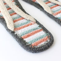 トモ・コーポレーション スリッパ コットンサンダル プレーン ボーダー 2サイズ ハンドメイド ボーダーピンク(S) 423386 1個（直送品）