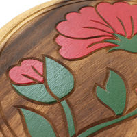 トモ・コーポレーション スツール 座面高25~26cm インディアンフラワー 天然木 433204 1個（直送品）