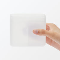 無印良品 再生ポリプロピレン入りコットン 綿棒ケース 蓋付 約１０７×７２×９１ｍｍ 1セット（1個×2） 良品計画