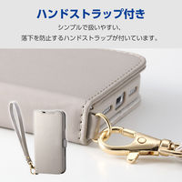 iPhone17 ケース レザー 手帳型 マグネット ハンドストラップ付 グレージュ PM-A25APLFY4GB エレコム 1個（直送品）