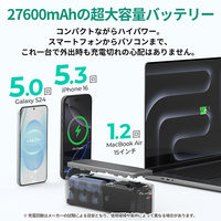 AUKEY モバイルバッテリー 27600mAh PD対応 高出力140W PB-Y63-GY 1個