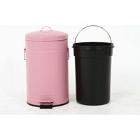 不二貿易 スチール ラウンドペダルペール 12L ピンク 34719 1個（直送品）