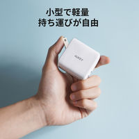 USB充電器 折りたたみ式 SwiftDuo40W PD対応 Type-C×2ポート ホワイト PA-R2S-WT 1個 AUKEY