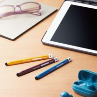 エレコム タッチペン/スマホ・タブレット用/鉛筆型/三角/太軸/超感度タイプ/イエロー P-TPEN02BYL 1個