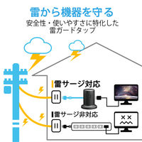 タワー型 電源タップ USBタップ 2m 8口 USB×5 雷ガード ほこり防止 黒 TT-U01-0820BK エレコム 1個