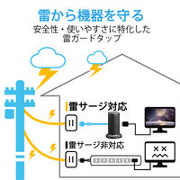 タワー型 電源タップ USBタップ 2m 12口 USB×5 雷ガード ほこり防止 黒 TT-U02-1220BK エレコム 1個