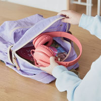 ヘッドセット こども用 両耳 USB接続 回転式マイクアーム レッド HS-KD01URD 1個 エレコム