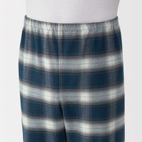 無印良品 メンズ 紳士 脇に縫い目のない フランネル長袖パジャマ 紳士Ｍ ダークネイビーチェック 良品計画