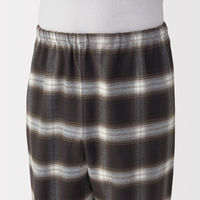 無印良品 メンズ 紳士 脇に縫い目のない フランネル長袖パジャマ 紳士Ｌ ブラウンチェック 良品計画