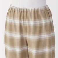 無印良品 レディース 婦人 脇に縫い目のない フランネル長袖パジャマ 婦人Ｓ ペールブラウンチェック 良品計画